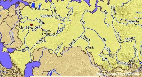 Карта реки Урал