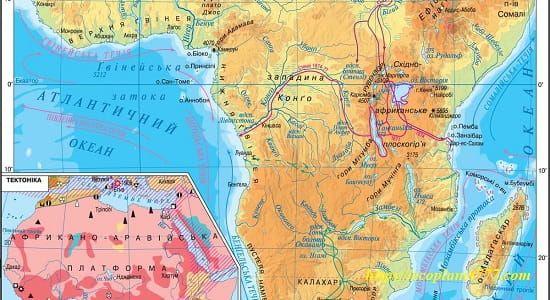 Lagos de Áfricaen el mapa