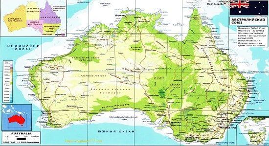 Реки Австралии на карте